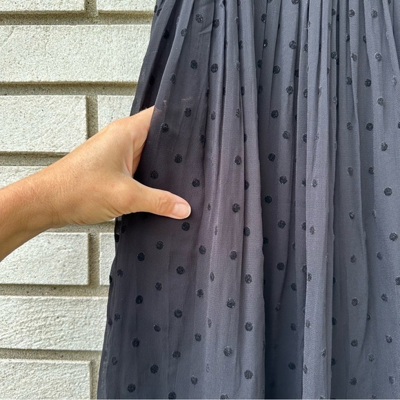 Emily & Fin Abigail Black Velvet Polka Dot Fit & Flare Dress Size S Pockets - Picture 10 of 15